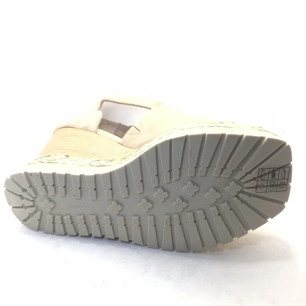 Dolce Vita Parle Ankle Strap Suede Light Tan Wedge Platform Sandals